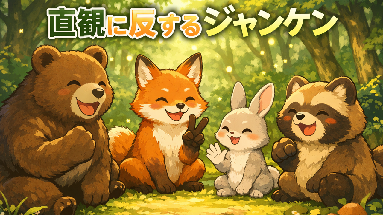 ��l�ŃW�����P�������Ƃ��̃A�C�R�̊m���ƎO�l�̏ꍇ�͂ǂ��炪�m����������