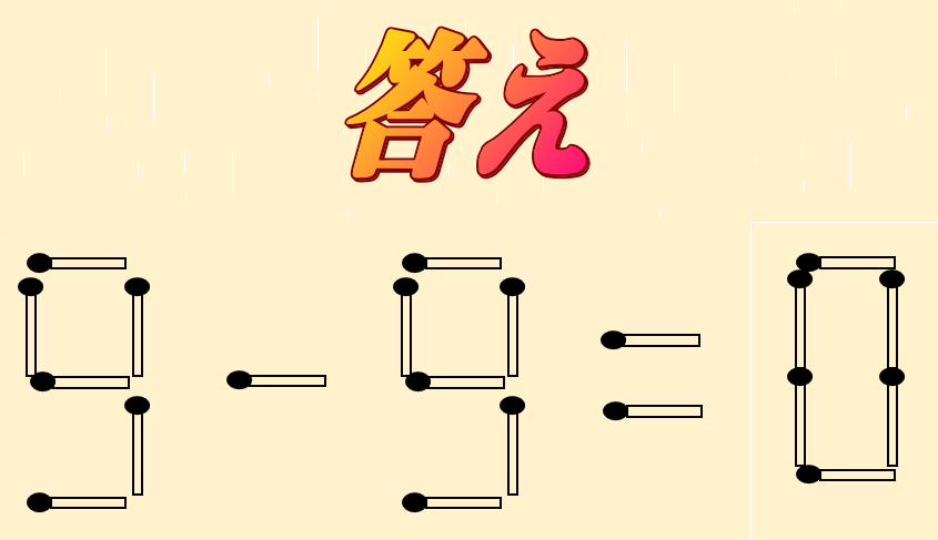 6-9=0 | マッチ棒クイズ